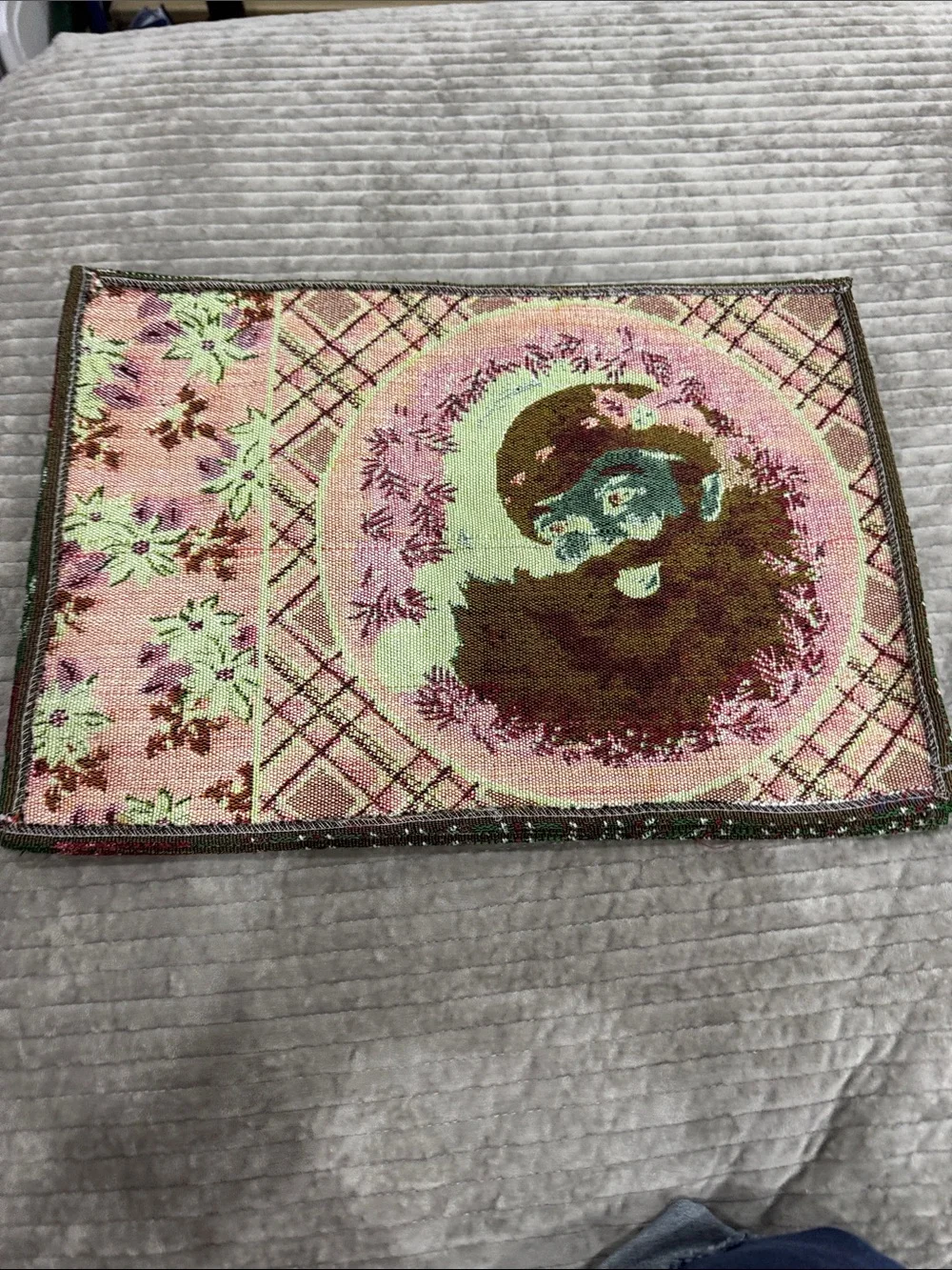 Festive Santa Placemat Set - Green Christmas Tapestry